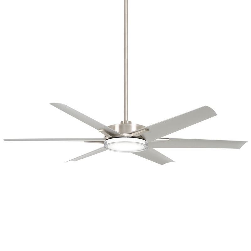 Minka-Aire F866L-BNW Deco 65" Ceiling Fan, Brushed Nickel Wet