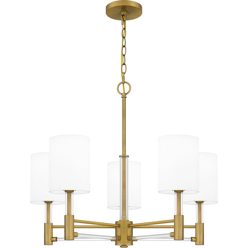 Quoizel GCN5026AB Gretchen Five Light Chandelier, Aged Brass
