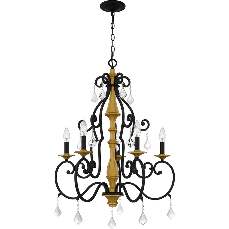 Quoizel AEA5026MBK Althea Five Light Chandelier, Matte Black