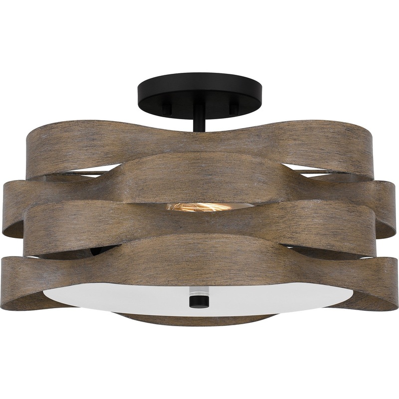 Quoizel APL1716MBK Appleton Two Light Semi Flush Mount, Matte Black
