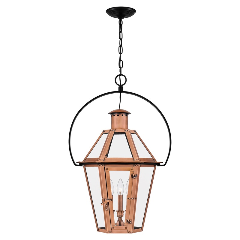 Quoizel BURD2818AC Burdett Three Light Pendant, Aged Copper