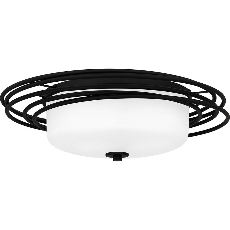 Quoizel CPE1620MBK Calliope Two Light Flush Mount, Matte Black