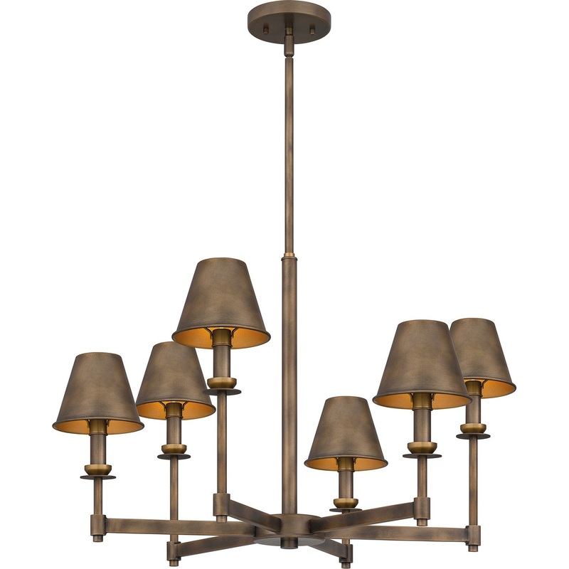 Quoizel CRO5026SU Cross Six Light Chandelier, Statuary Bronze