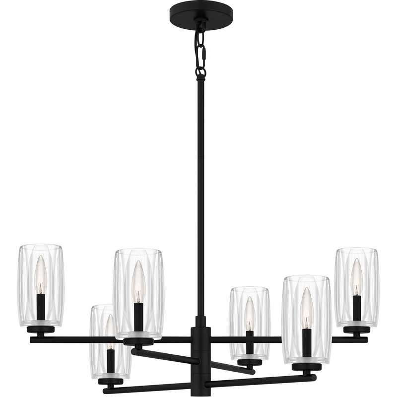 Quoizel CUN5026MBK Cunningham Six Light Chandelier, Matte Black