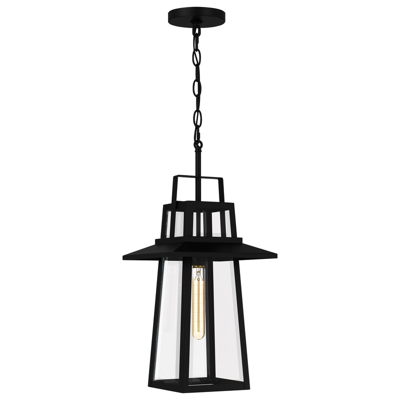 Quoizel DEV1510MBK Devonport One Light Mini Pendant, Matte Black (Discontinued)