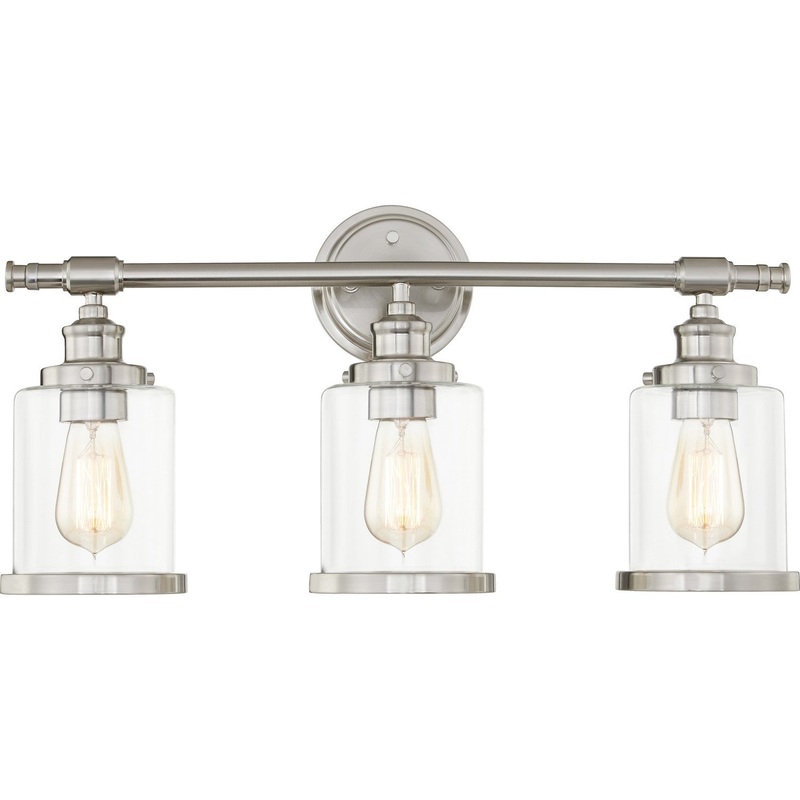 Quoizel DIX8623BN Dixie Three Light Bath, Brushed Nickel (Discontinued)
