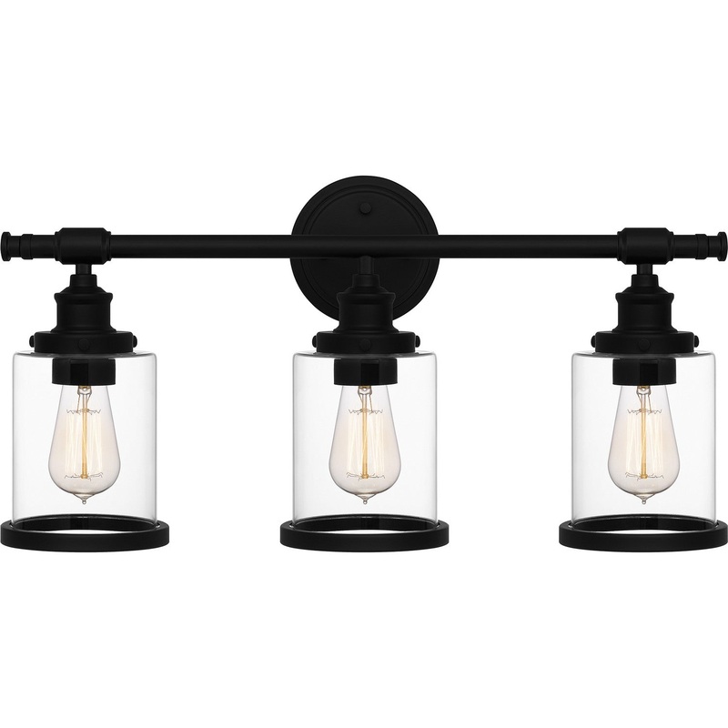 Quoizel DIX8623MBK Dixie Three Light Bath, Matte Black (Discontinued)
