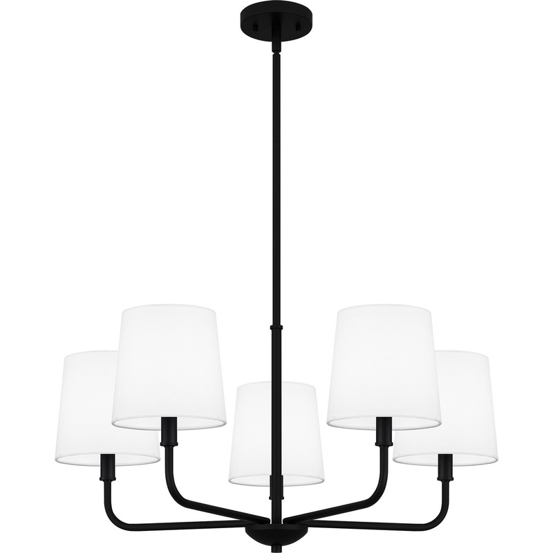 Quoizel GGR5028MBK Gallagher Five Light Chandelier, Matte Black
