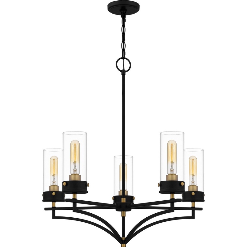 Quoizel HLS5026MBK Hillside Five Light Chandelier, Matte Black