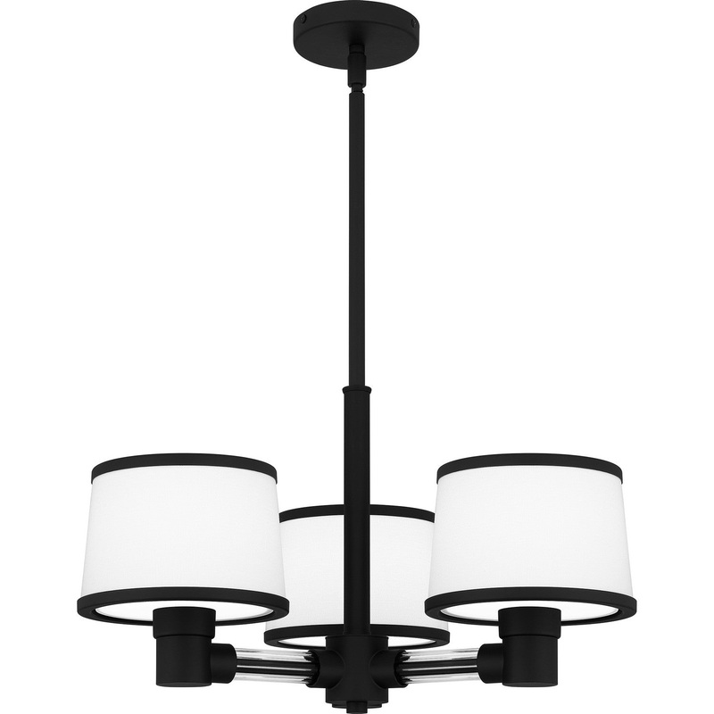 Quoizel KYL2822MBK Kylen Three Light Chandelier, Matte Black