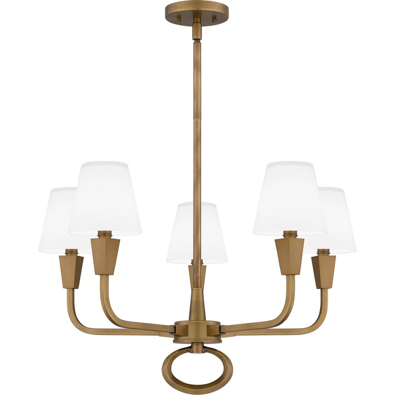 Quoizel MAO5026WS Mallory Five Light Chandelier, Weathered Brass