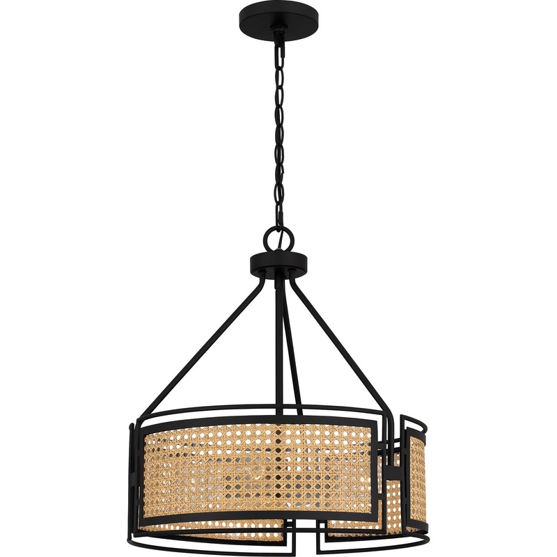 Quoizel PYA2818MBK Priya Four Light Pendant, Matte Black