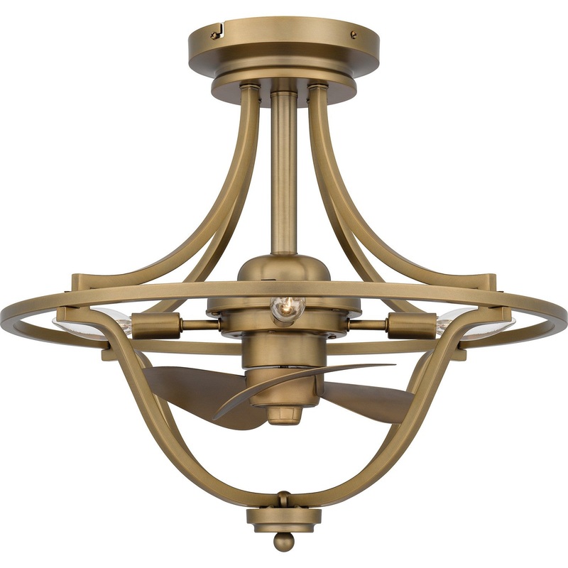 Quoizel QFA6156WS Harvel Ceiling Fan, Weathered Brass