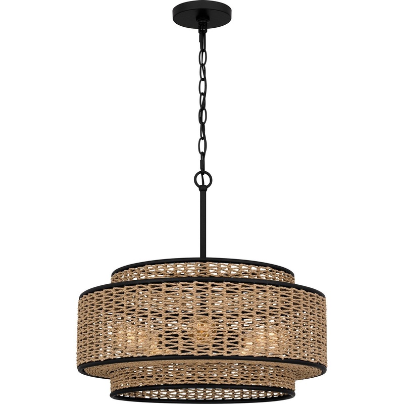Quoizel QP6161MBK Teton Five Light Pendant, Matte Black