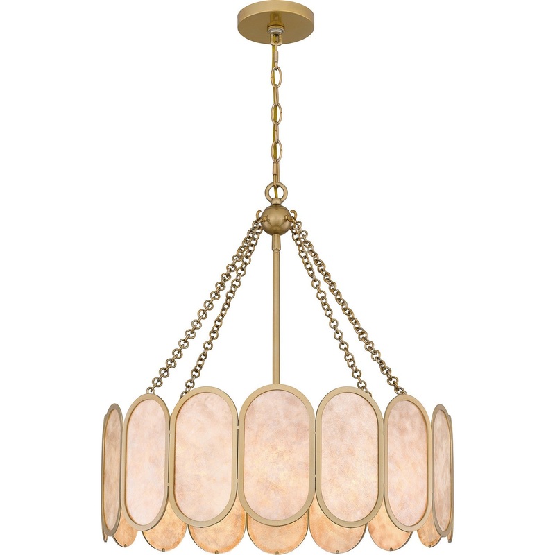 Quoizel QP6170LG Amalia Four Light Pendant, Light Gold