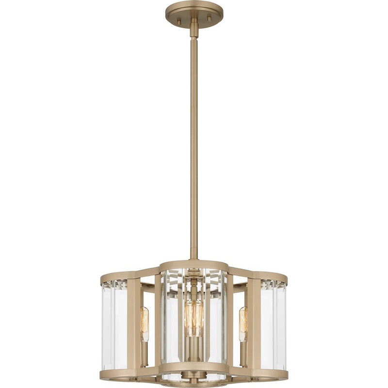 Quoizel QP6193BGD Renee Four Light Pendant, Bronze Gold