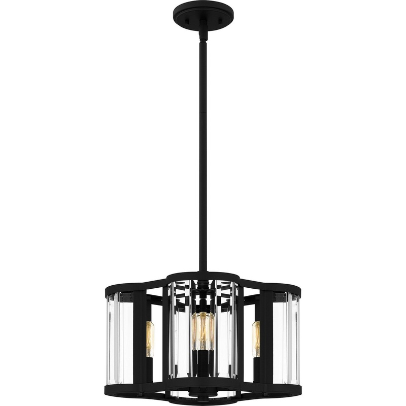 Quoizel QP6193MBK Renee Four Light Pendant, Matte Black