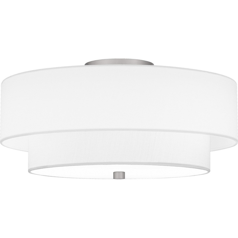Quoizel QSF6177BN Prewett Two Light Semi Flush Mount, Brushed Nickel