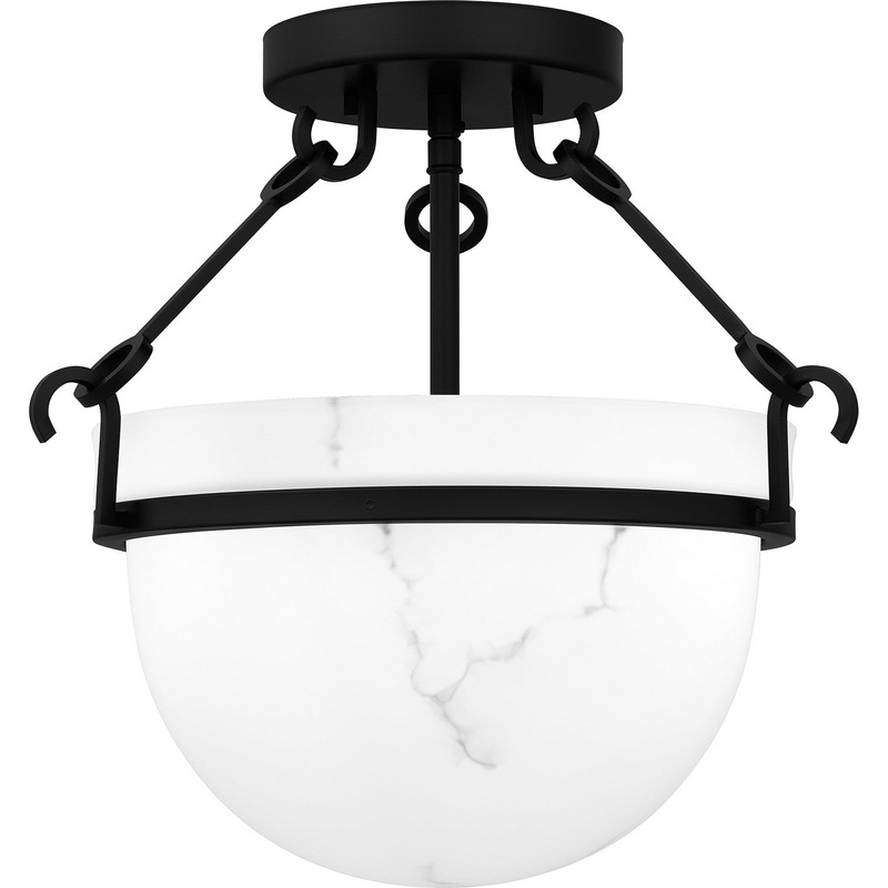Quoizel QSF6185MBK Danyon Three Light Semi Flush Mount, Matte Black