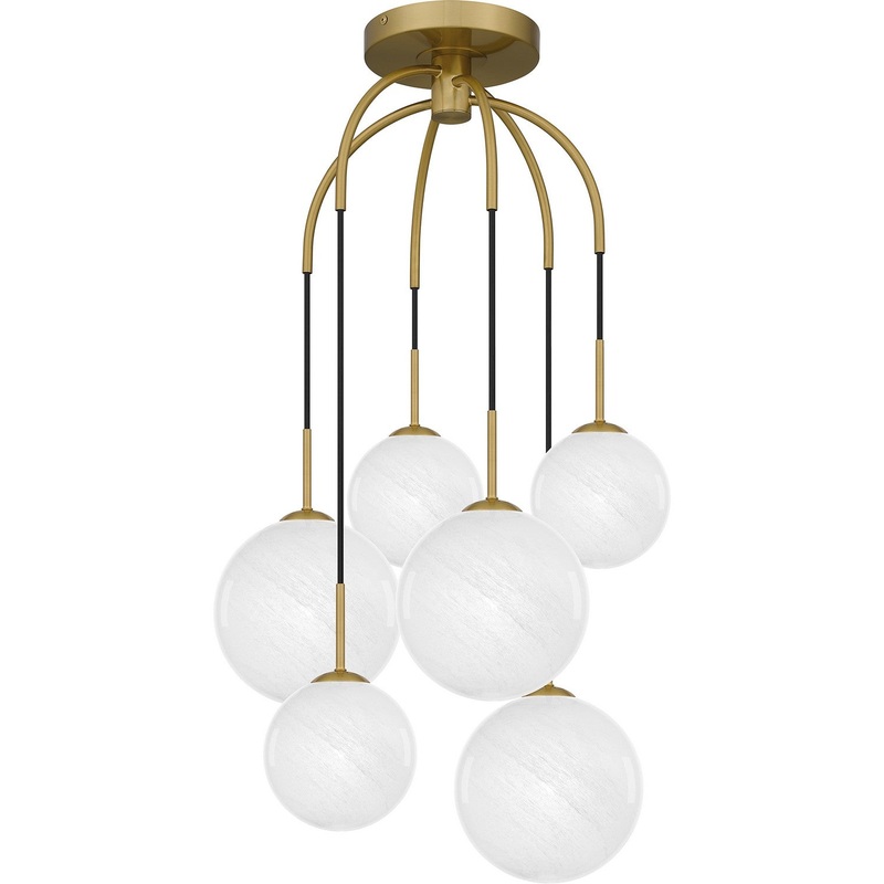 Quoizel QSF6198AB Wonderstruck Six Light Pendant, Aged Brass