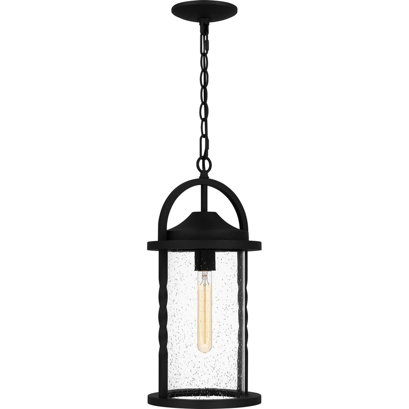 Quoizel RCE1909EK Reece One Light Outdoor Hanging Lantern, Earth Black (Discontinued)
