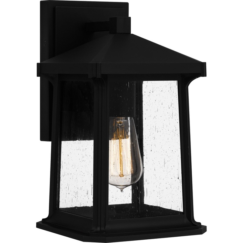Quoizel SAT8407MBK Satterfield One Light Outdoor Wall Mount, Matte Black