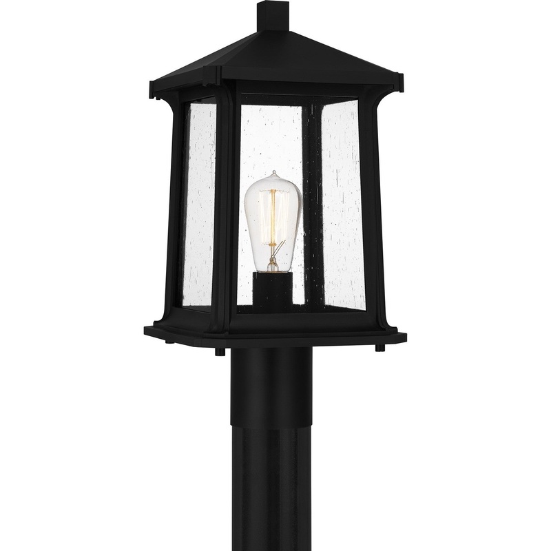 Quoizel SAT9009MBK Satterfield One Light Outdoor Post Mount, Matte Black