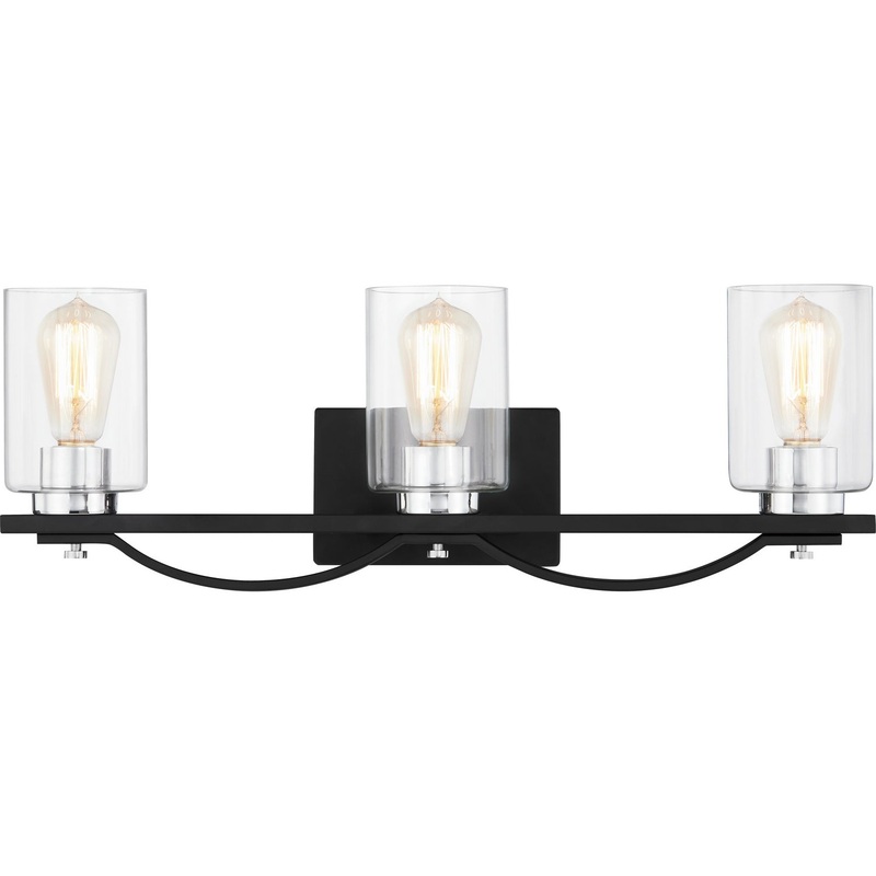 Quoizel SLE8624MBK Salem Three Light Bath, Matte Black
