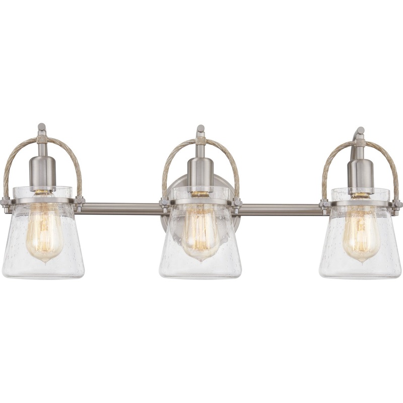 Quoizel STF8624BN Stafford Three Light Bath, Brushed Nickel