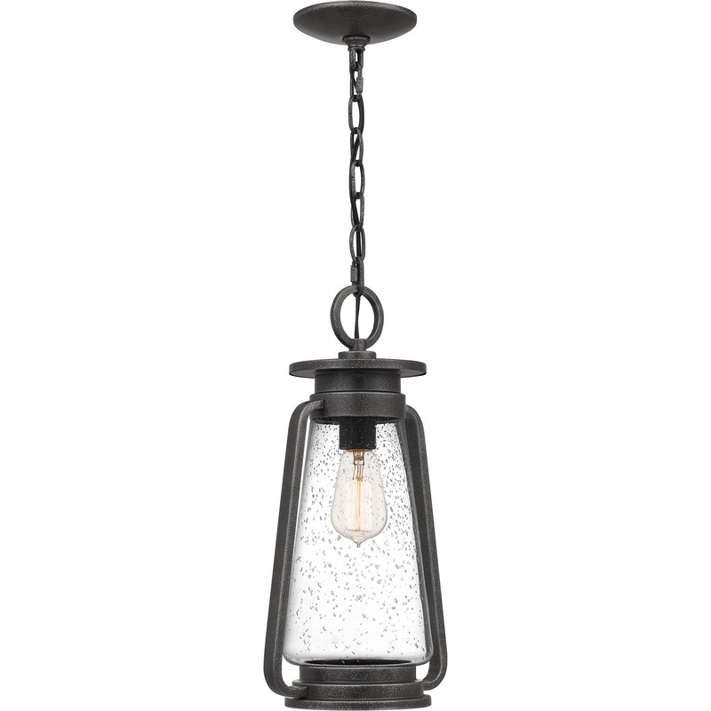 Quoizel SUT1909SPB Sutton One Light Outdoor Hanging Lantern, Speckled Black