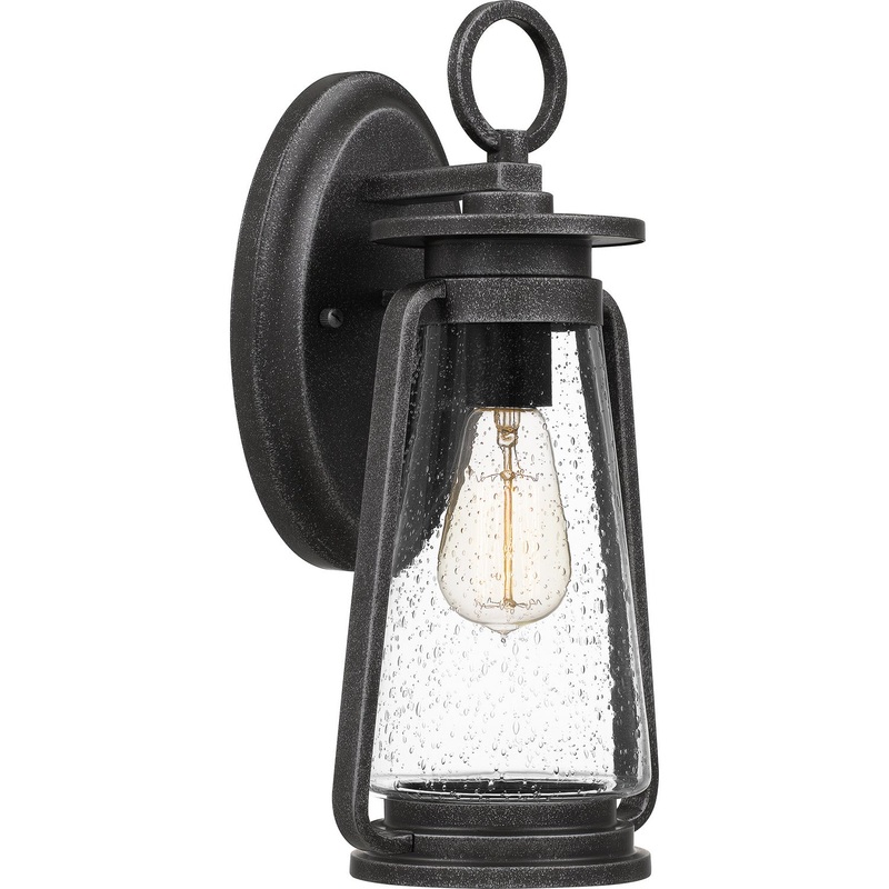 Quoizel SUT8407SPB Sutton One Light Outdoor Wall Mount, Speckled Black