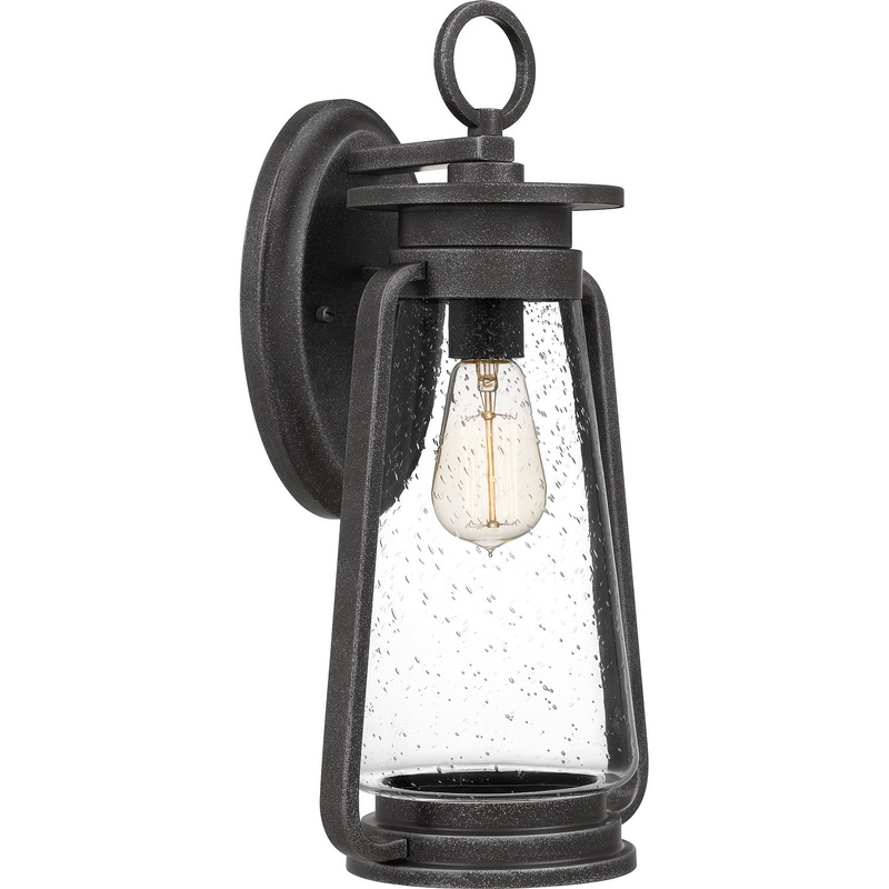 Quoizel SUT8409SPB Sutton One Light Outdoor Wall Mount, Speckled Black
