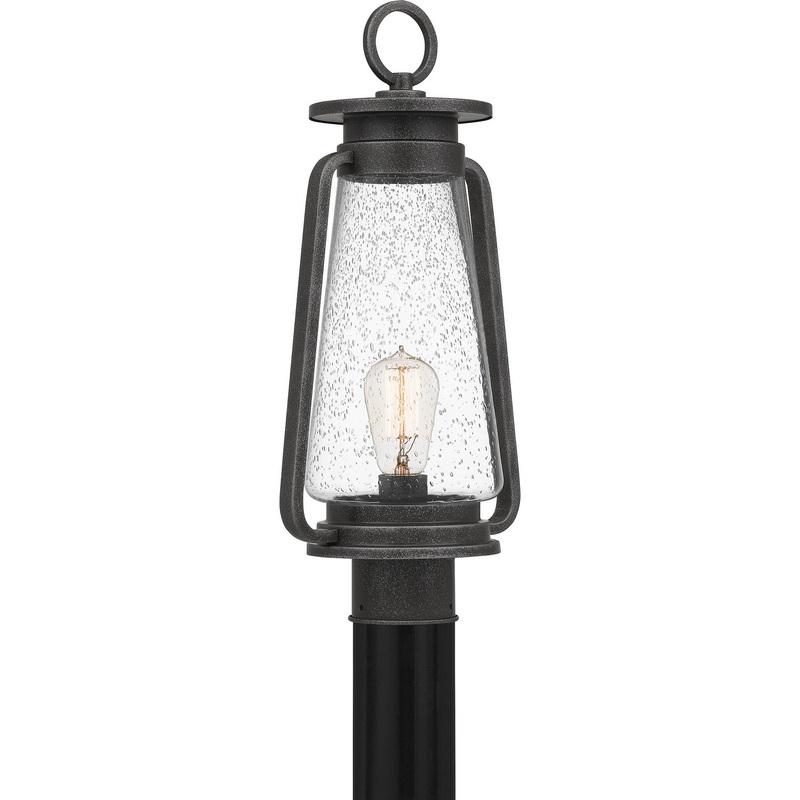 Quoizel SUT9009SPB Sutton One Light Outdoor Post Mount, Speckled Black (Discontinued)