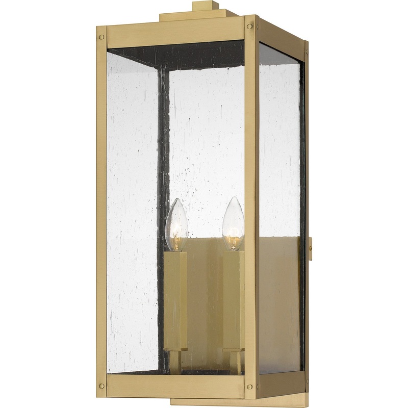 Quoizel WVR8409A Westover Two Light Outdoor Wall Mount, Antique Brass