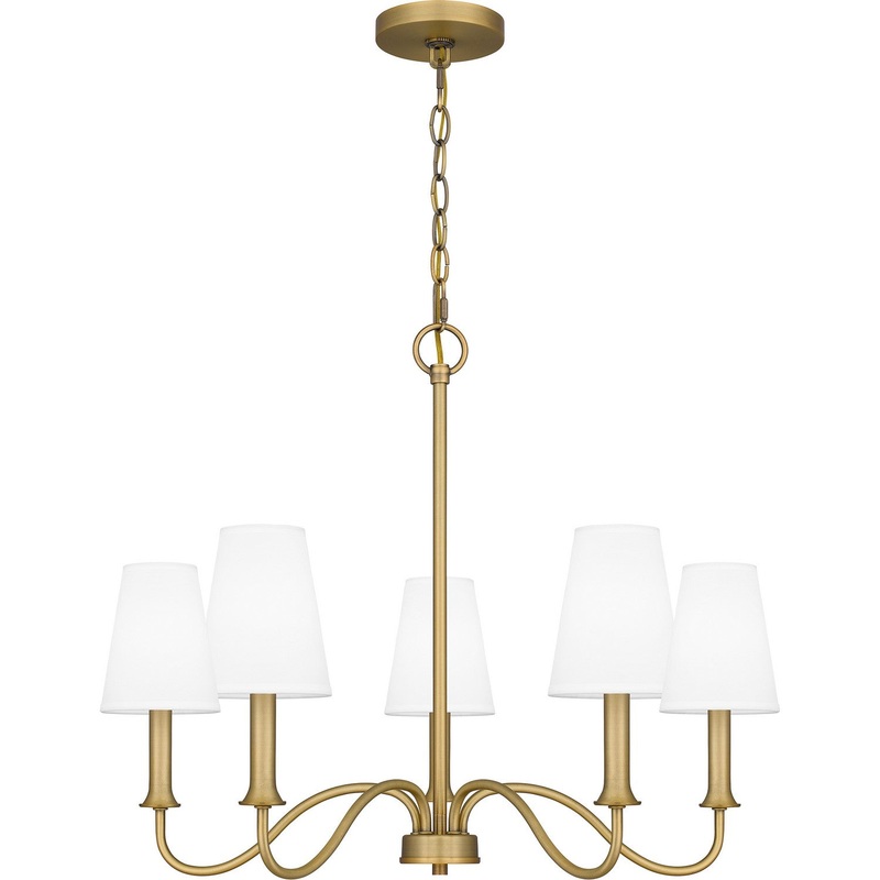 Quoizel BTY5026AB Beatty Five Light Chandelier, Aged Brass