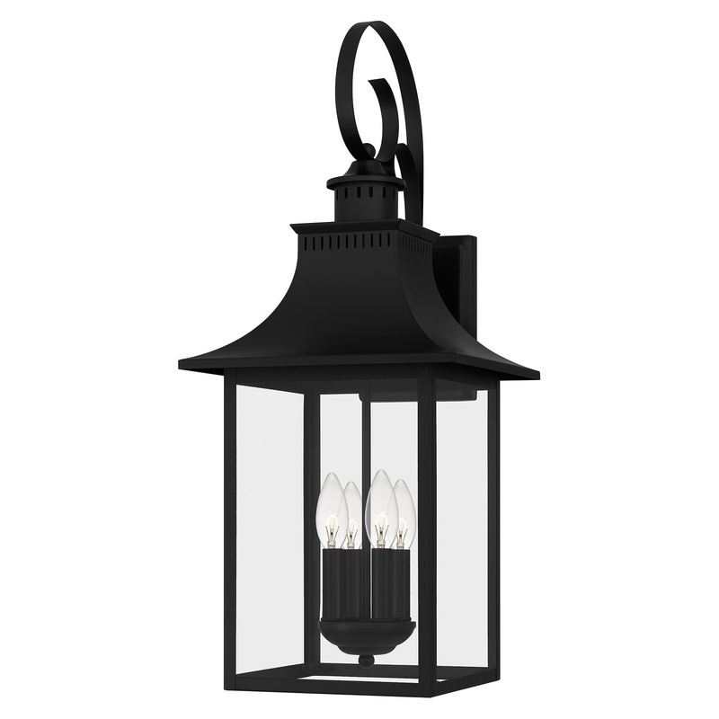 Quoizel CCR8412K Chancellor Four Light Outdoor Wall Lantern, Mystic Black
