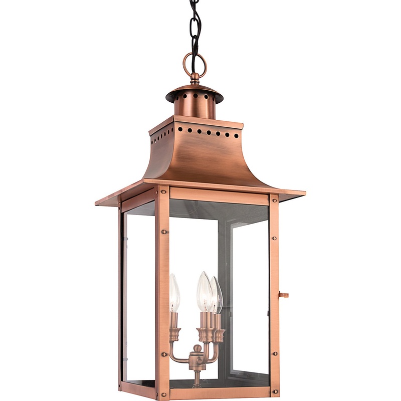 Quoizel CM1512AC Chalmers Three Light Pendant, Aged Copper