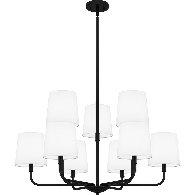 Quoizel GGR5032MBK Gallagher Nine Light Chandelier, Matte Black