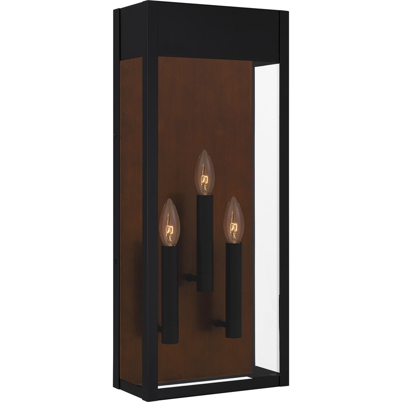Quoizel MAE8410MBK Maren Three Light Outdoor Wall Mount, Matte Black