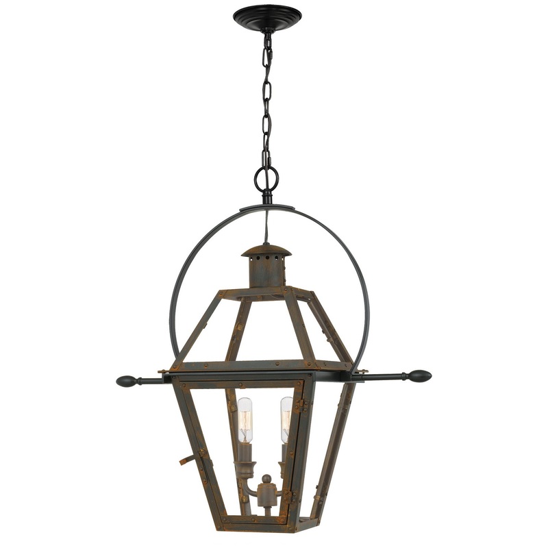 Quoizel RO2811IZ Rue De Royal Two Light Pendant, Industrial Bronze