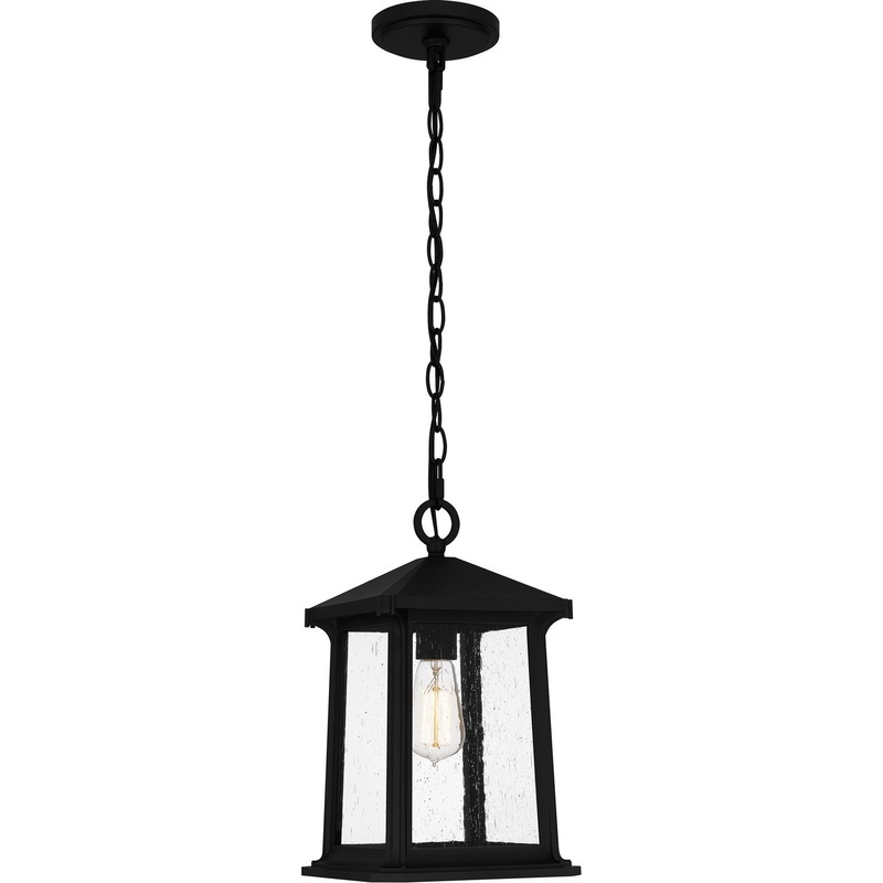 Quoizel SAT1909MBK Satterfield One Light Outdoor Hanging Lantern, Matte Black