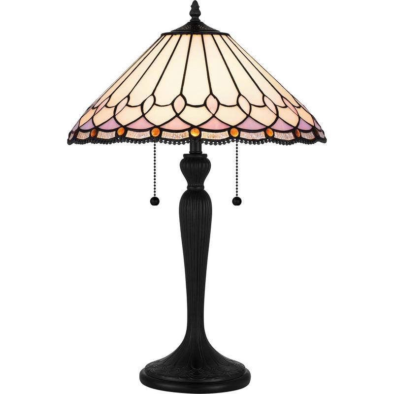 Quoizel TF6149MBK Inez Two Light Table Lamp, Matte Black