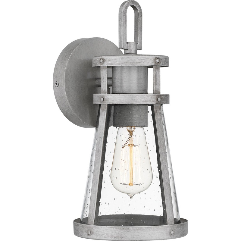 Quoizel BAB8406ABA Barber One Light Outdoor Wall Mount, Antique Brushed Aluminum