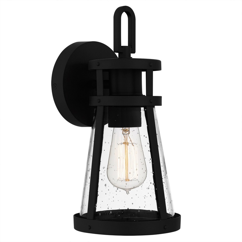 Quoizel BAB8406MBK Barber One Light Outdoor Wall Mount, Matte Black