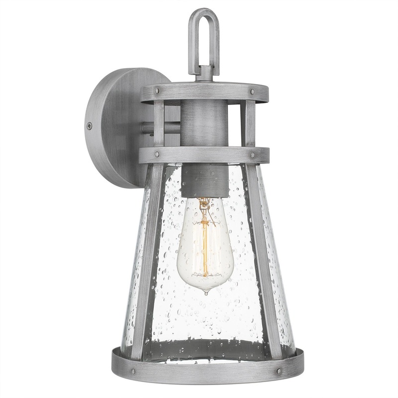 Quoizel BAB8408ABA Barber One Light Outdoor Wall Mount, Antique Brushed Aluminum