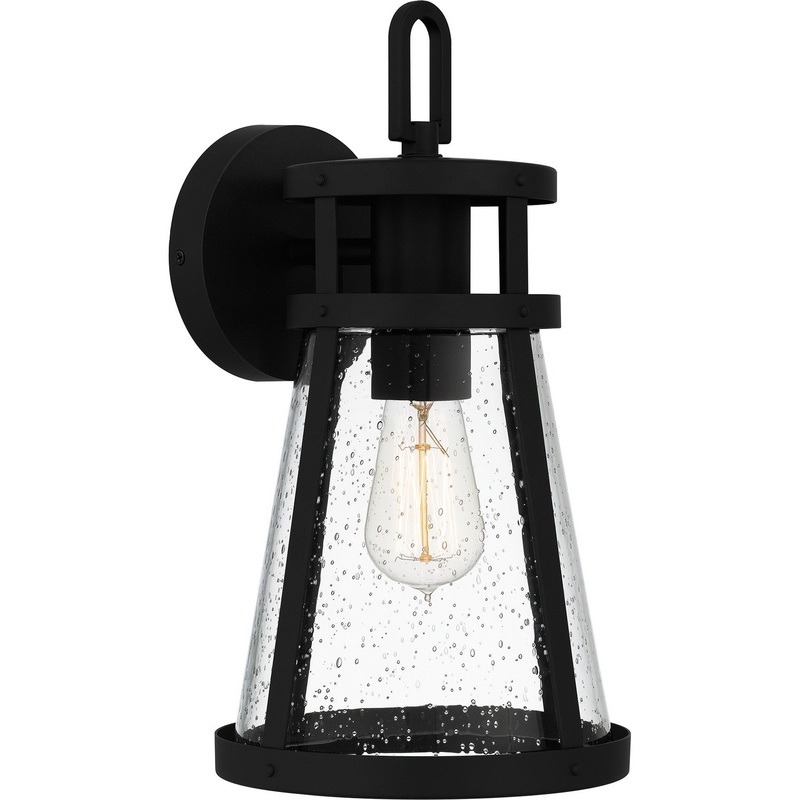 Quoizel BAB8408MBK Barber One Light Outdoor Wall Mount, Matte Black