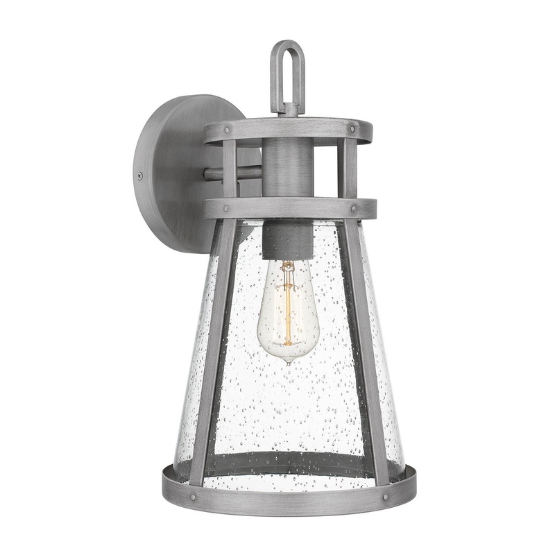 Quoizel BAB8409ABA Barber One Light Outdoor Wall Mount, Antique Brushed Aluminum