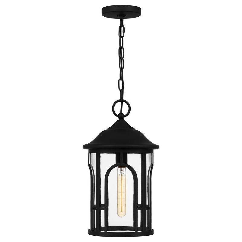 Quoizel BRM1509MBK Brampton One Light Mini Pendant, Matte Black (Discontinued)