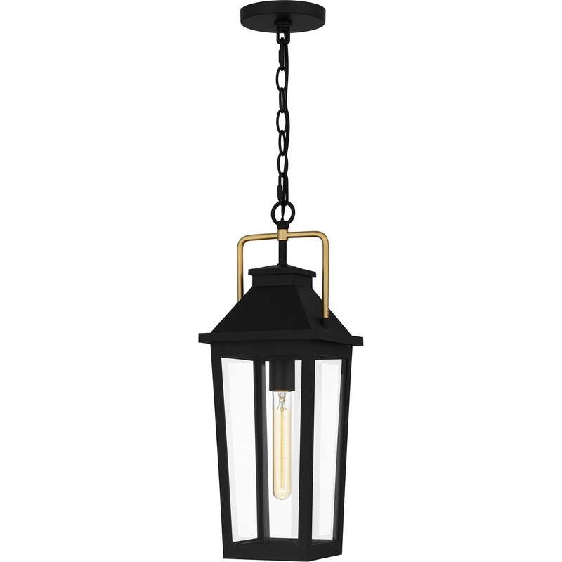 Quoizel BUK1907MBK Buckley One Light Outdoor Hanging Lantern, Matte Black