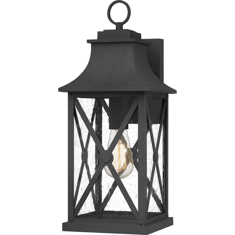 Quoizel ELB8408MB Ellerbee One Light Outdoor Wall Mount, Mottled Black